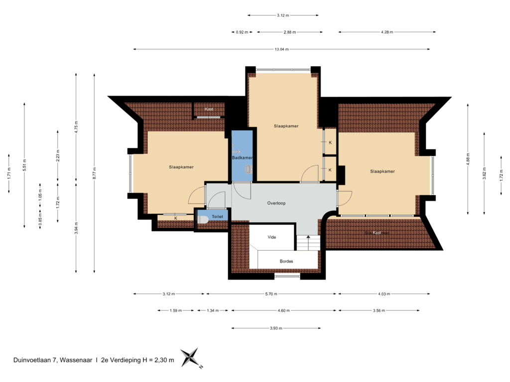 View floorplan of 2e Verdieping of Duinvoetlaan 7