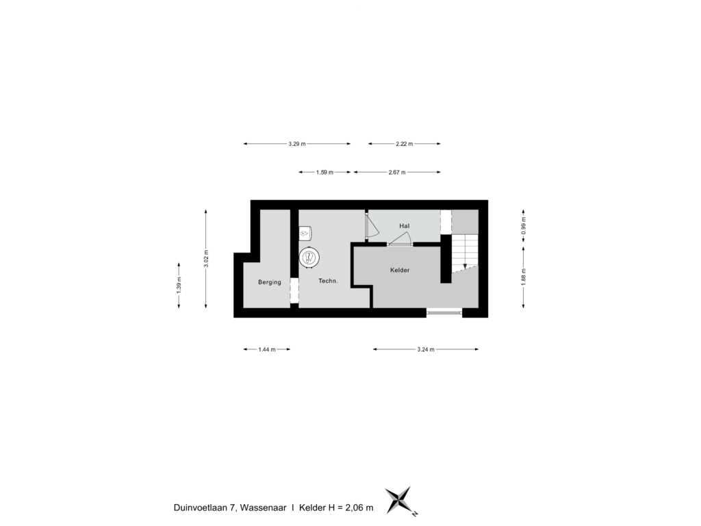 View floorplan of Kelder of Duinvoetlaan 7