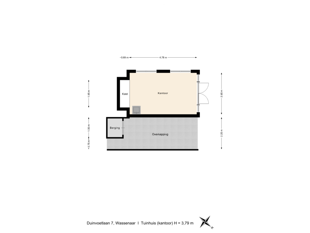 View floorplan of Tuinhuis (kantoor) of Duinvoetlaan 7