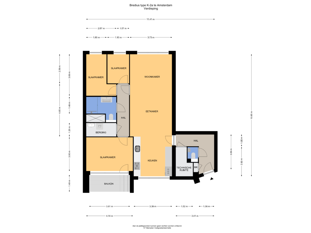 Bekijk plattegrond van Verdieping van Bredius (Bouwnr. 45)