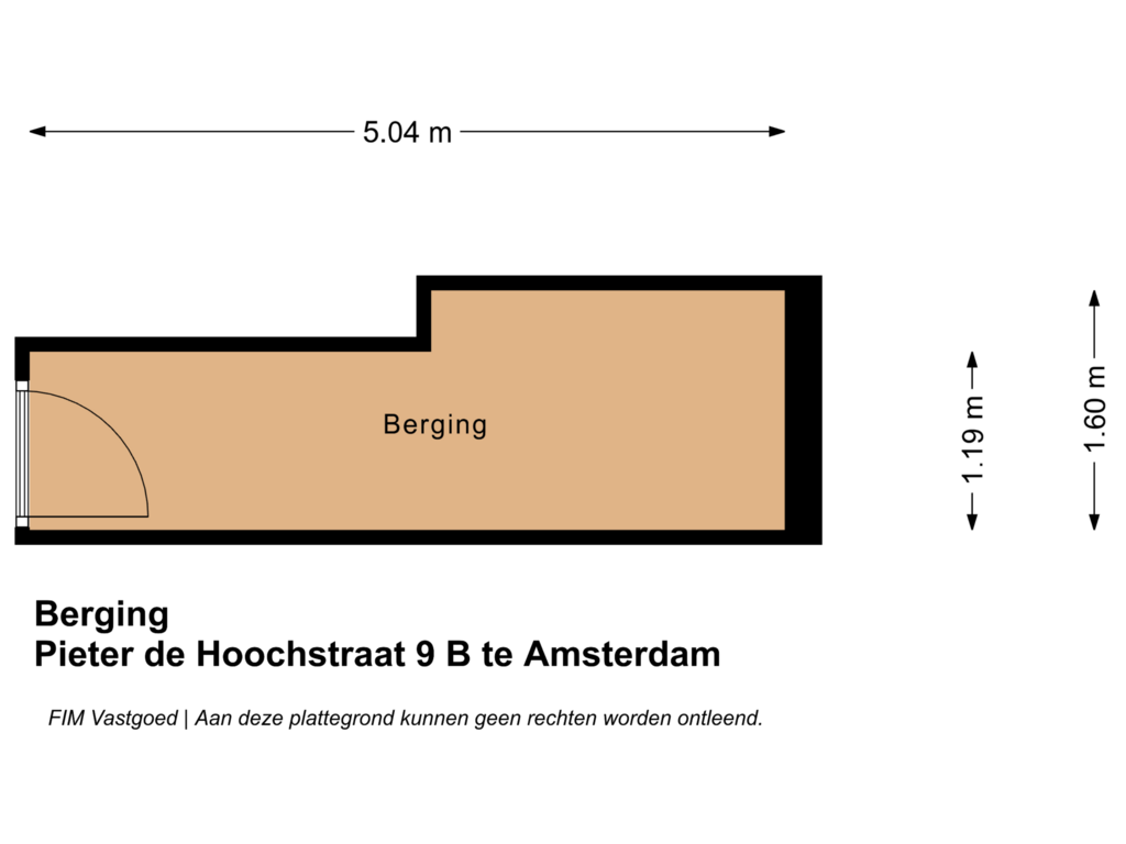 Bekijk plattegrond van Berging van Pieter de Hoochstraat 9-B