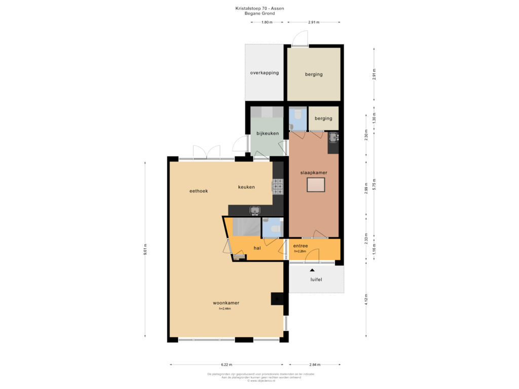 Bekijk plattegrond van Begane Grond van Kristalstoep 70