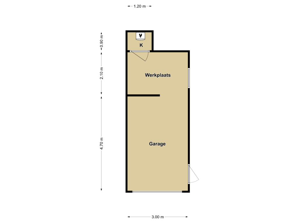 Bekijk plattegrond van Garage van Midden-Eng 55