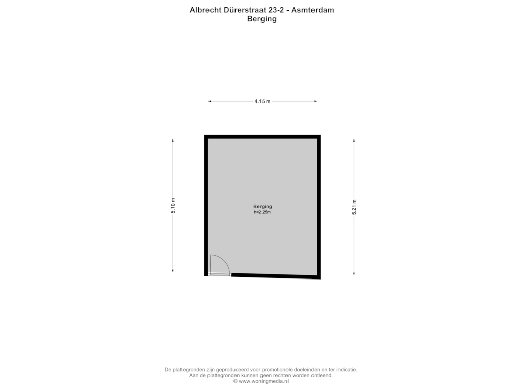 View floorplan of Berging of Albrecht Dürerstraat 23-2