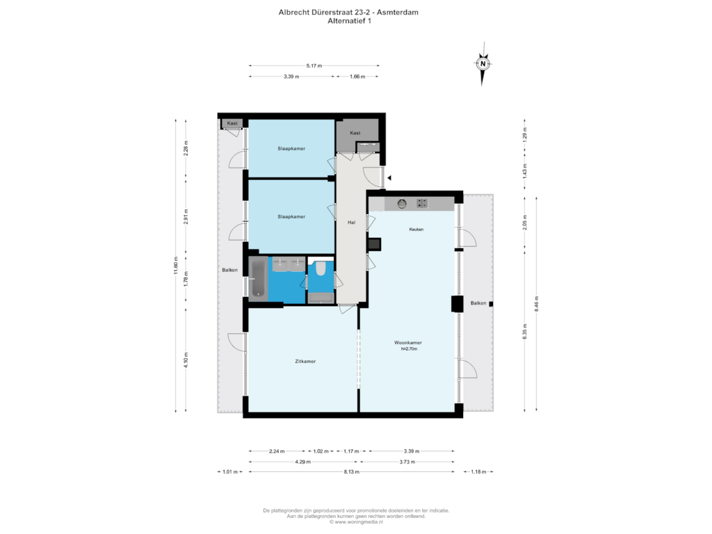 View floorplan of Alt_1 of Albrecht Dürerstraat 23-2