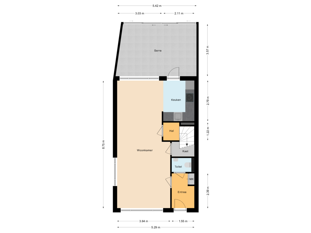 Bekijk plattegrond van Begane Grond van Klaverweide 14