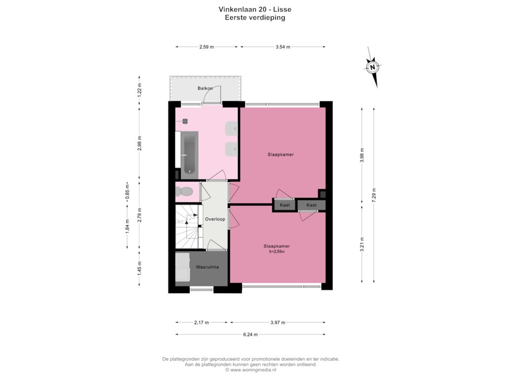 Bekijk plattegrond van Eerste verdieping van Vinkenlaan 20