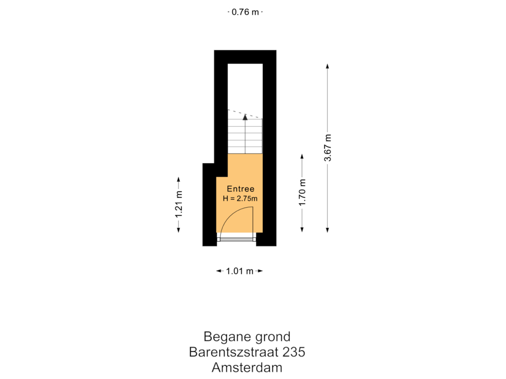 Bekijk plattegrond van Begane grond van Barentszstraat 235