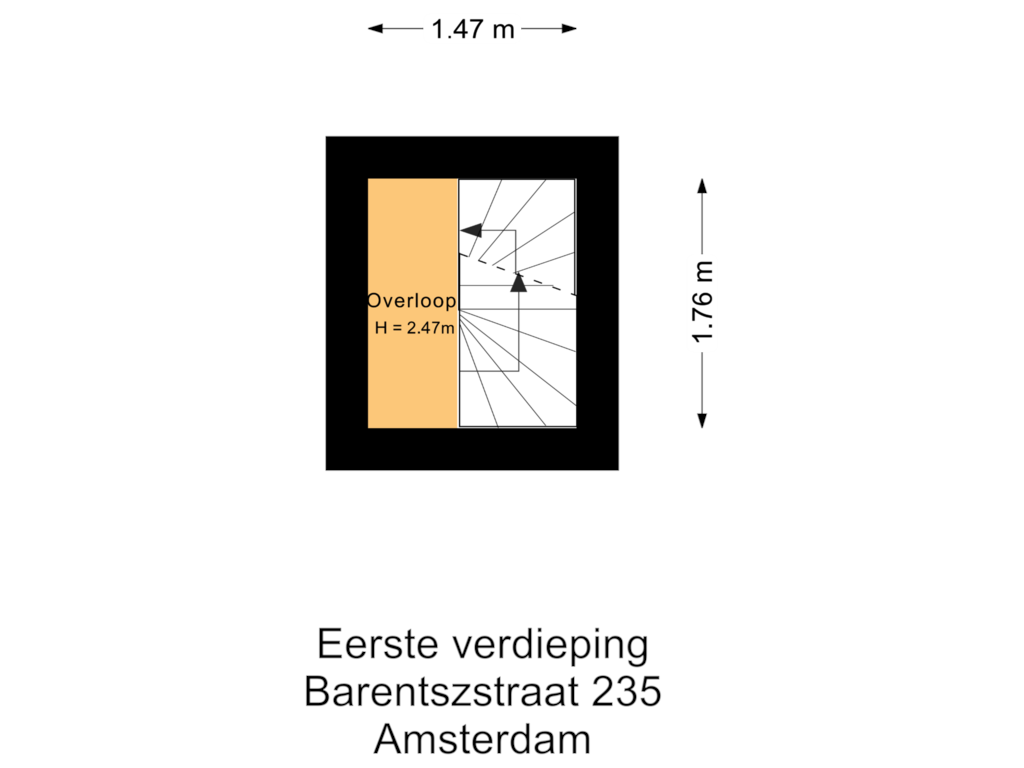 Bekijk plattegrond van Eerste verdieping van Barentszstraat 235