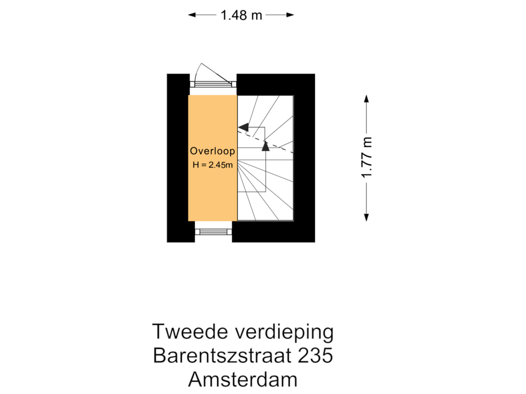 Bekijk plattegrond van Tweede verdieping van Barentszstraat 235