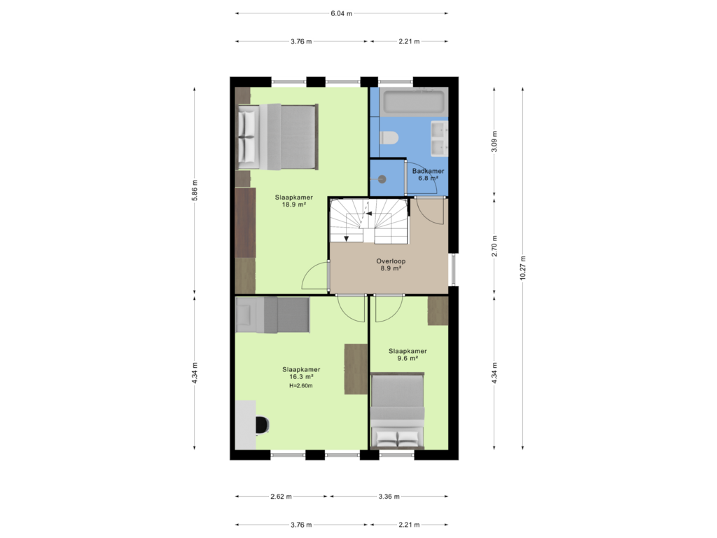 View floorplan of 1e verdieping of Achterhoeskamp 5