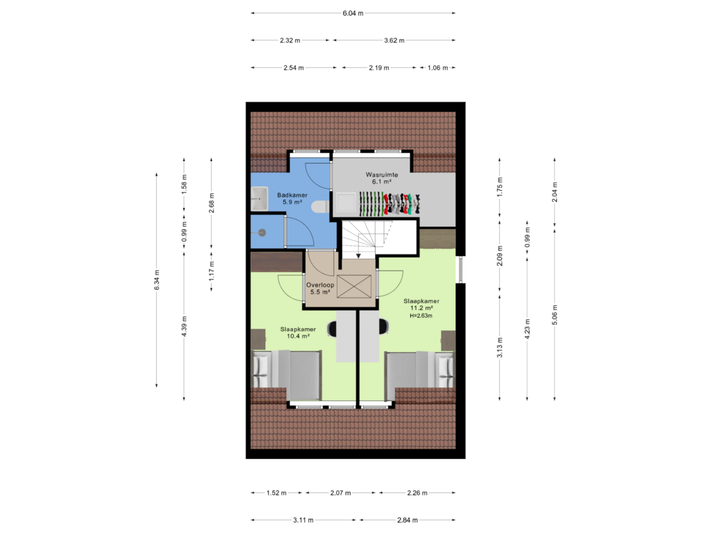 View floorplan of 2e verdieping of Achterhoeskamp 5