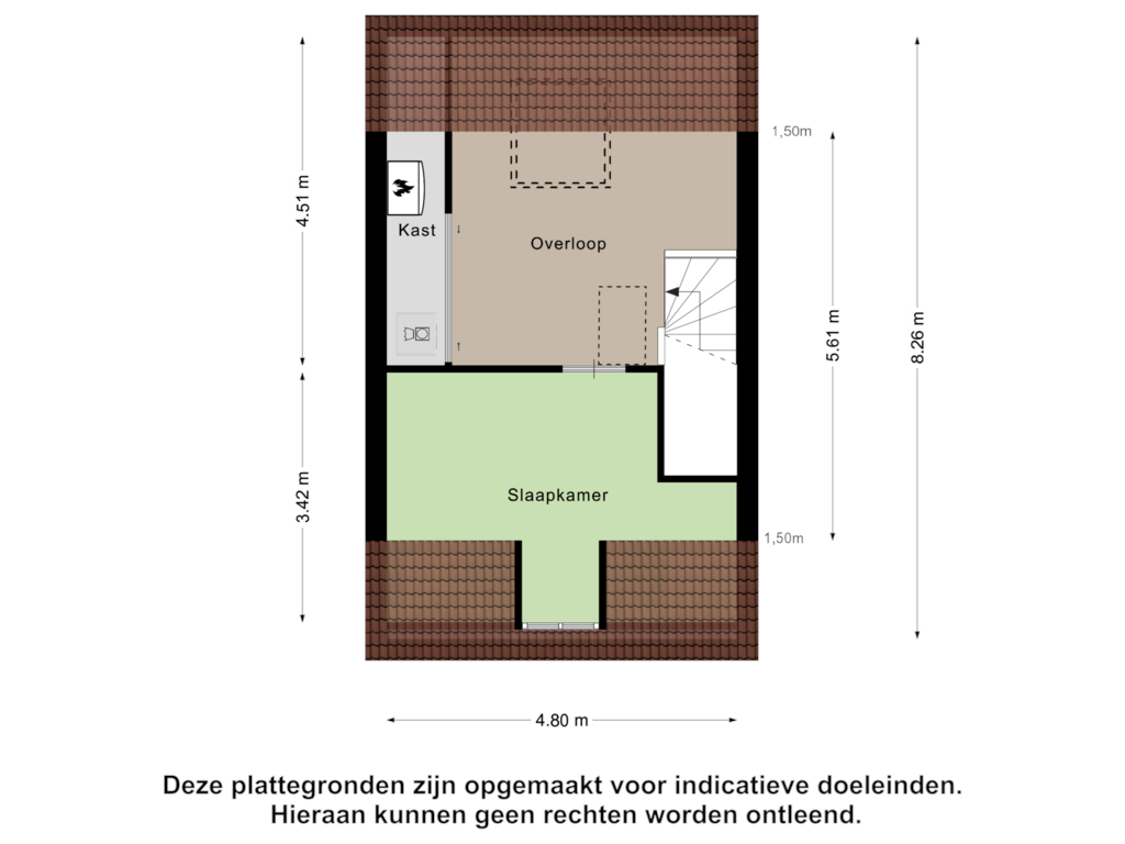 Bekijk plattegrond van Tweede Verdieping van Broederwal 259