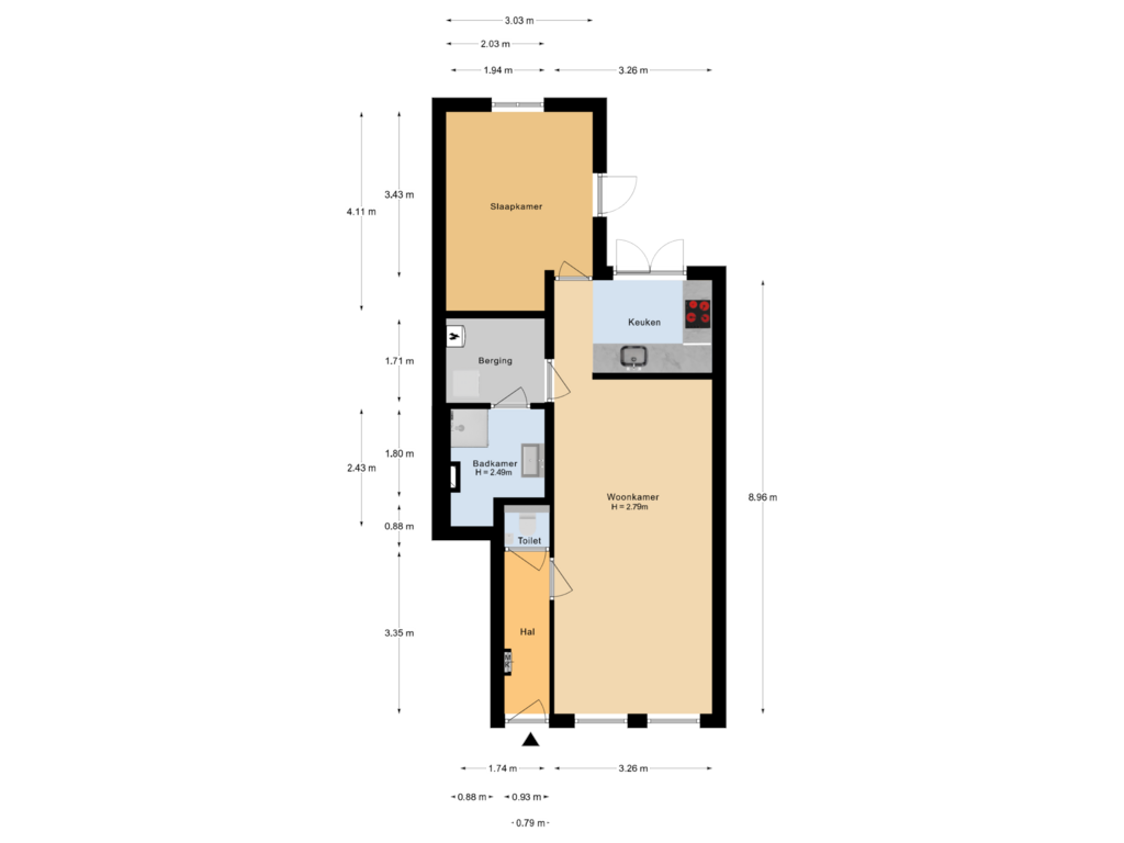 Bekijk plattegrond van Begane grond van Croesestraat 78