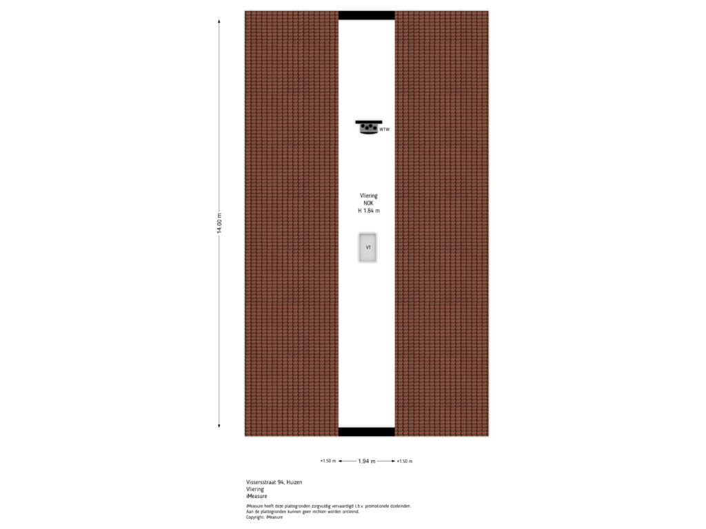 View floorplan of Vliering of Vissersstraat 94