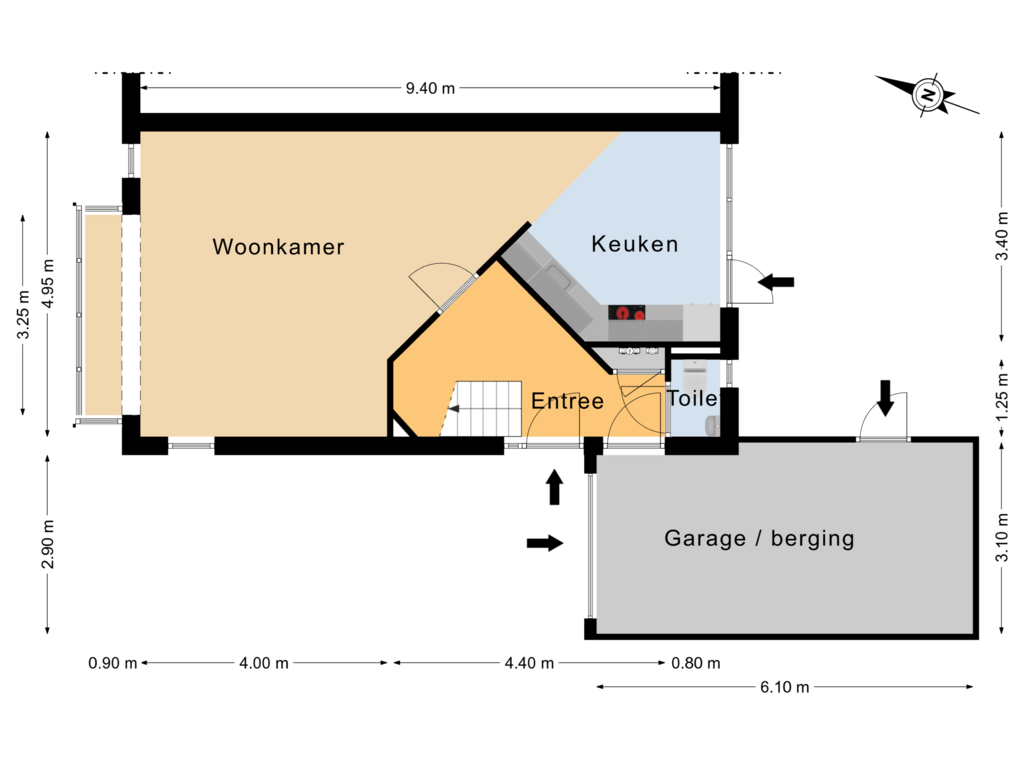 View floorplan of Begane grond of Houtzagerijweg 24