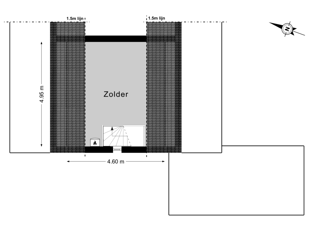 View floorplan of 2e Verdieping of Houtzagerijweg 24