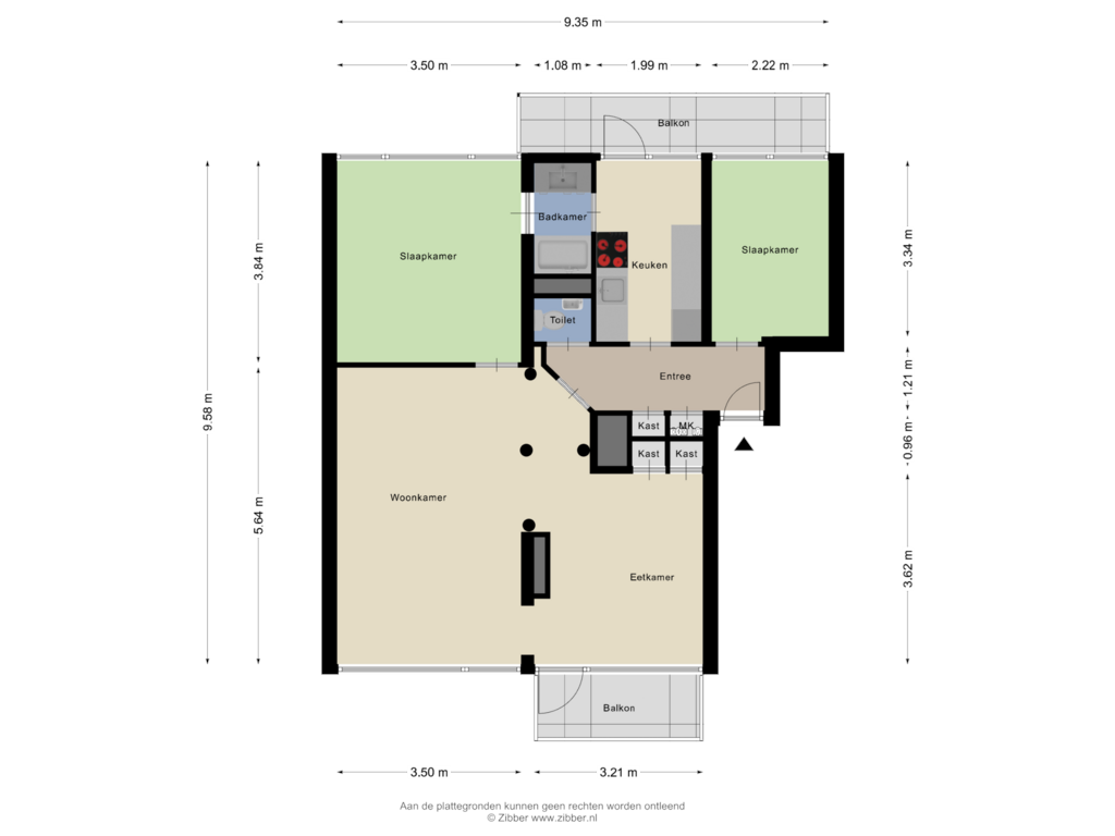 View floorplan of Appartement of Hugo de Vriesweg 33