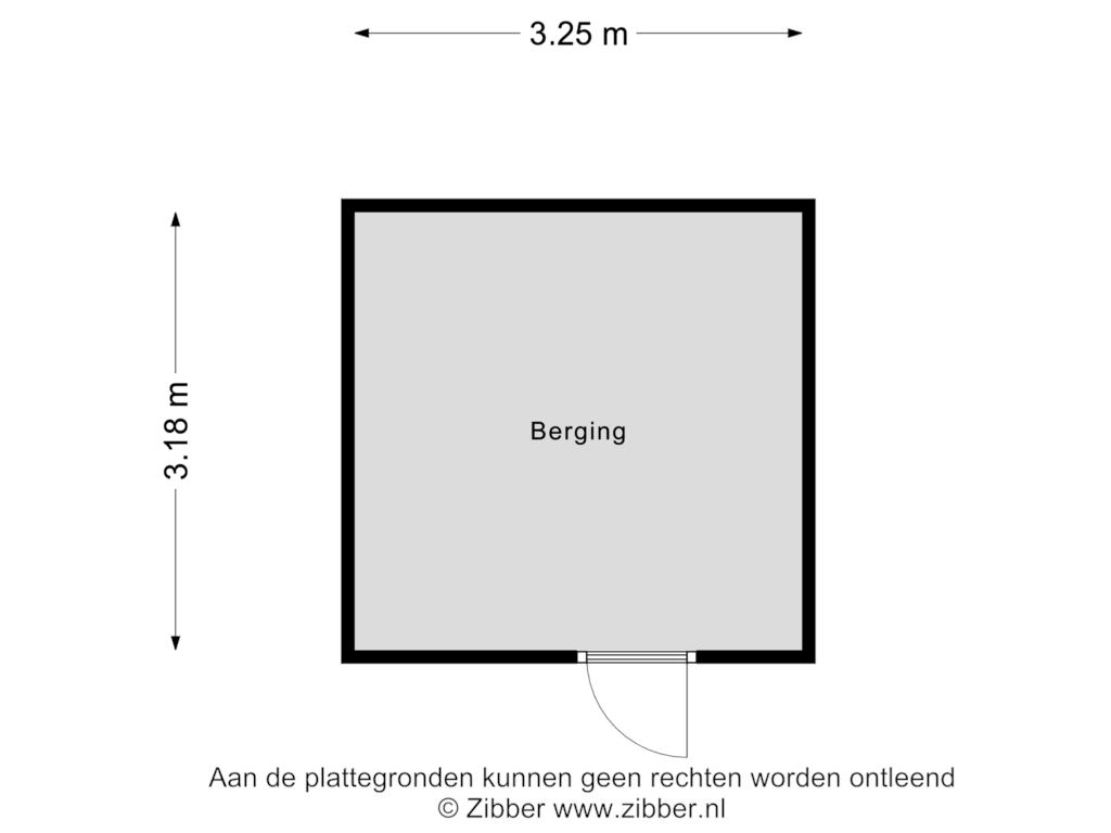 View floorplan of Berging of Hugo de Vriesweg 33