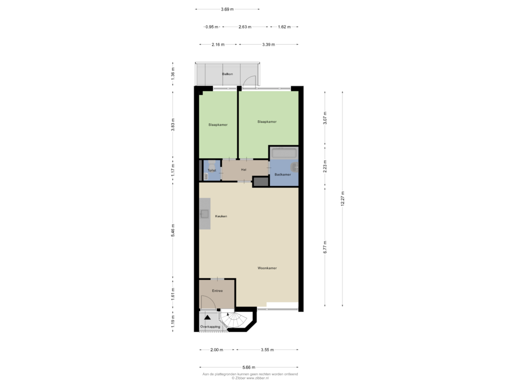 Bekijk plattegrond van Appartement van Hartkampweg 15