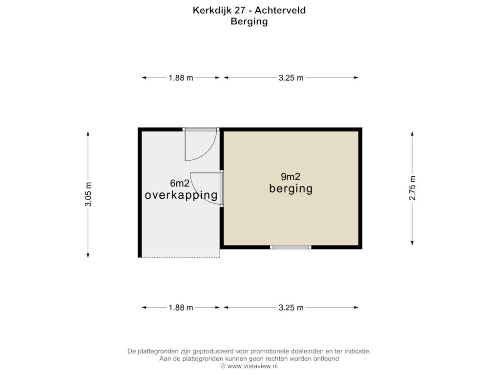 Bekijk plattegrond van BERGING van Kerkdijk 27