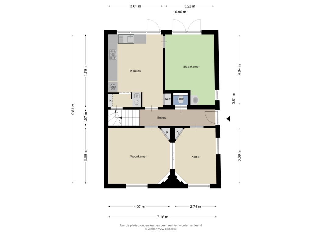 View floorplan of Begane Grond of Dikkeboomweg 28