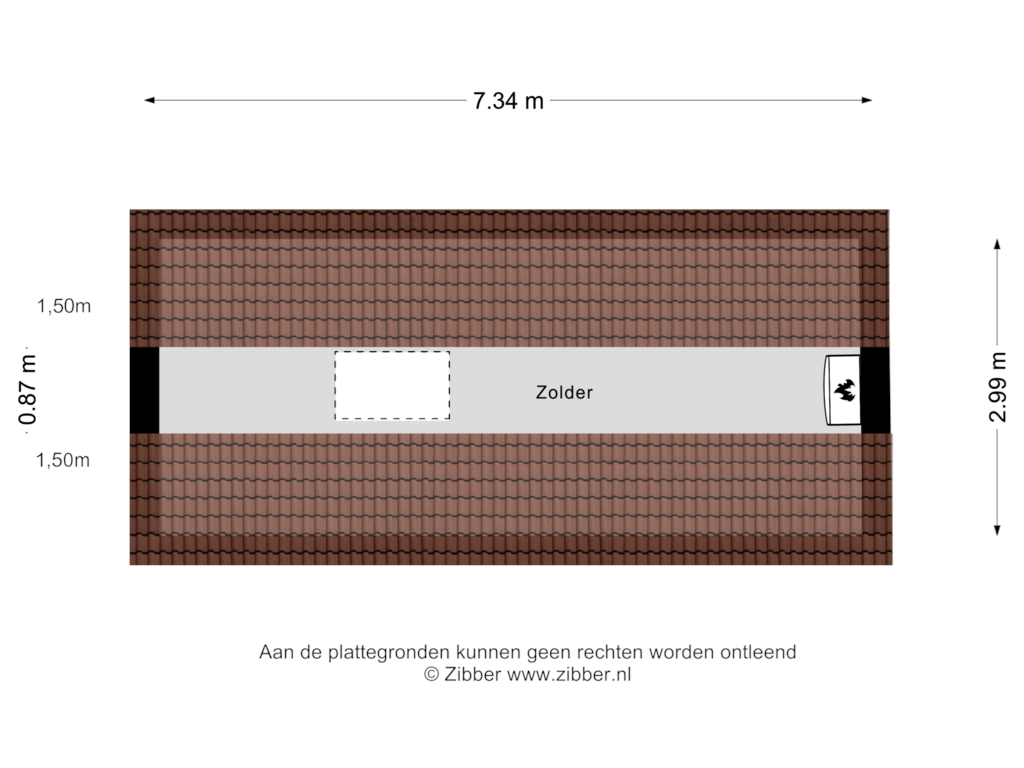 View floorplan of Zolder of Dikkeboomweg 28