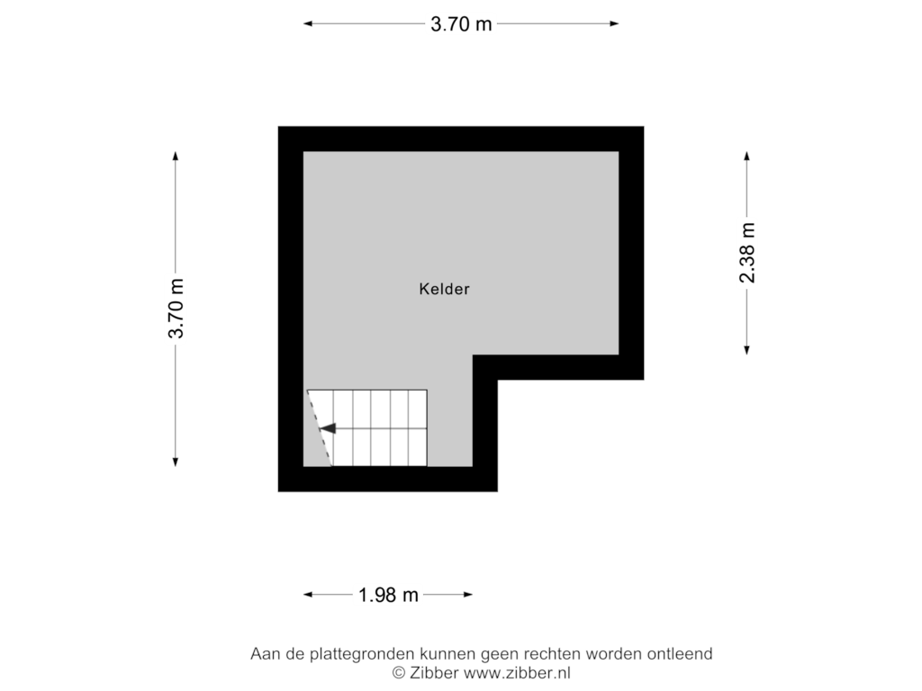 View floorplan of Kelder of Dikkeboomweg 28