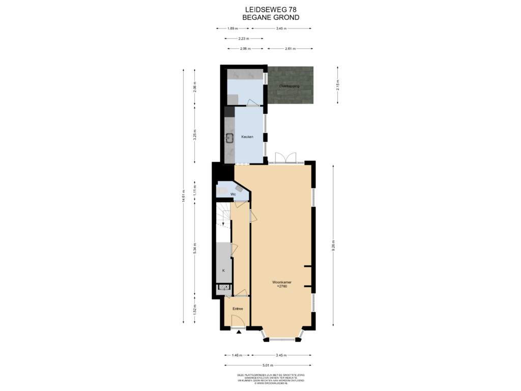 Bekijk plattegrond van Begane grond van Leidseweg 78