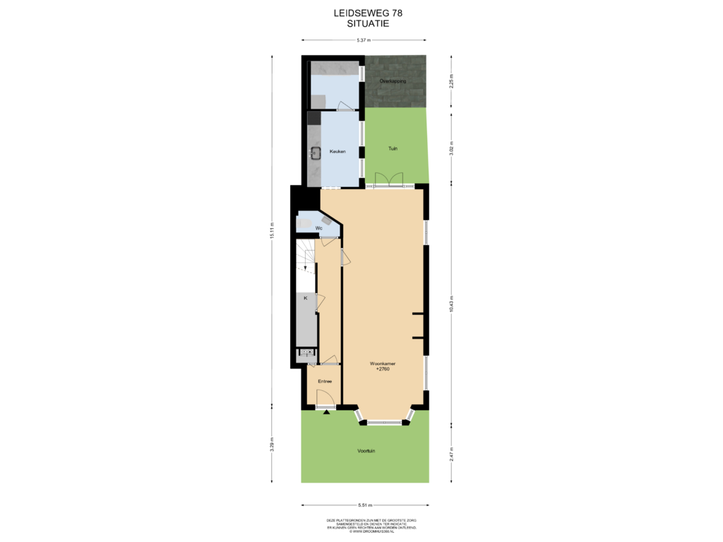 Bekijk plattegrond van Situatie van Leidseweg 78