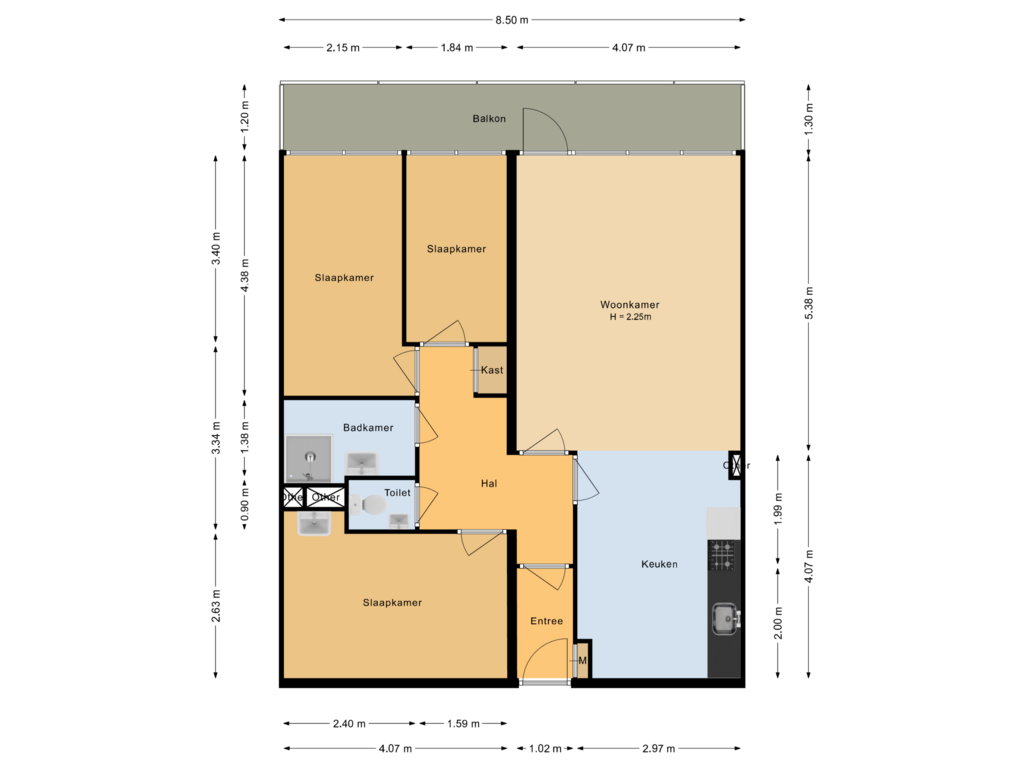 View floorplan of Appartement of Boudewijnstraat 3