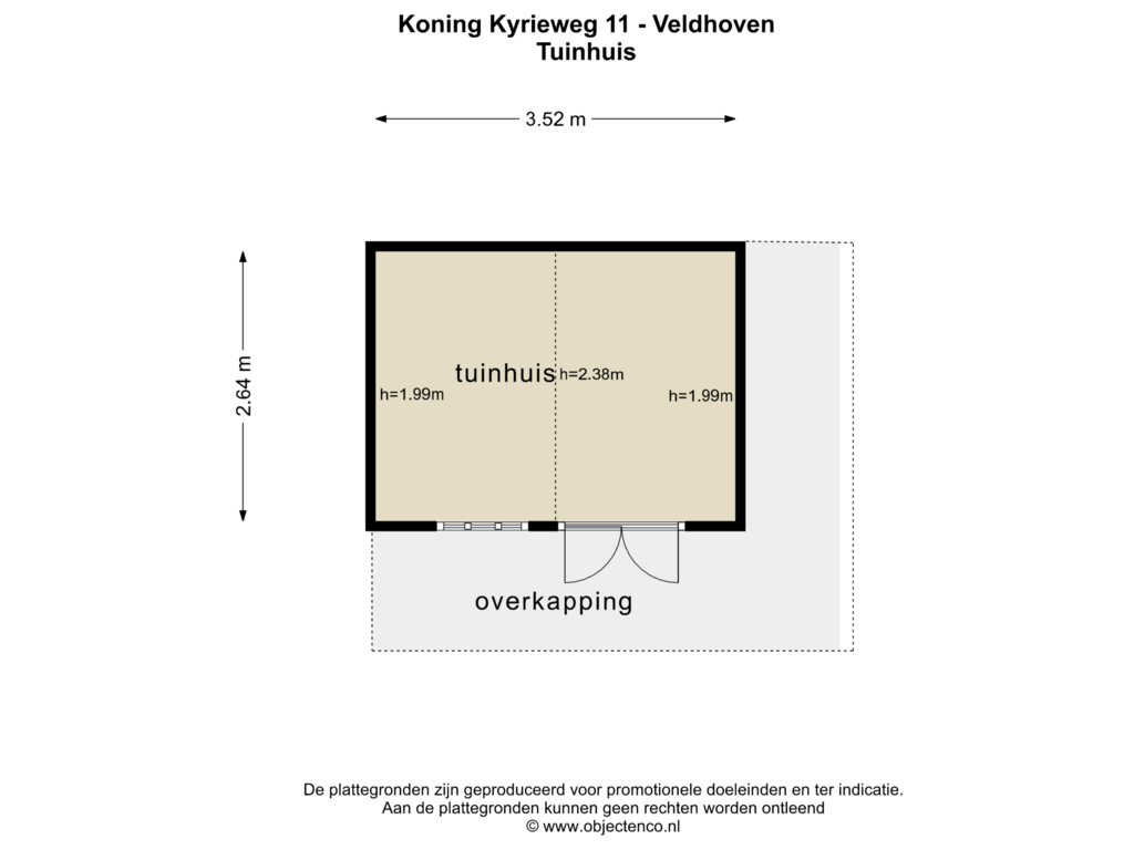 Bekijk plattegrond van Tuinhuis van Koning Kyriëweg 11