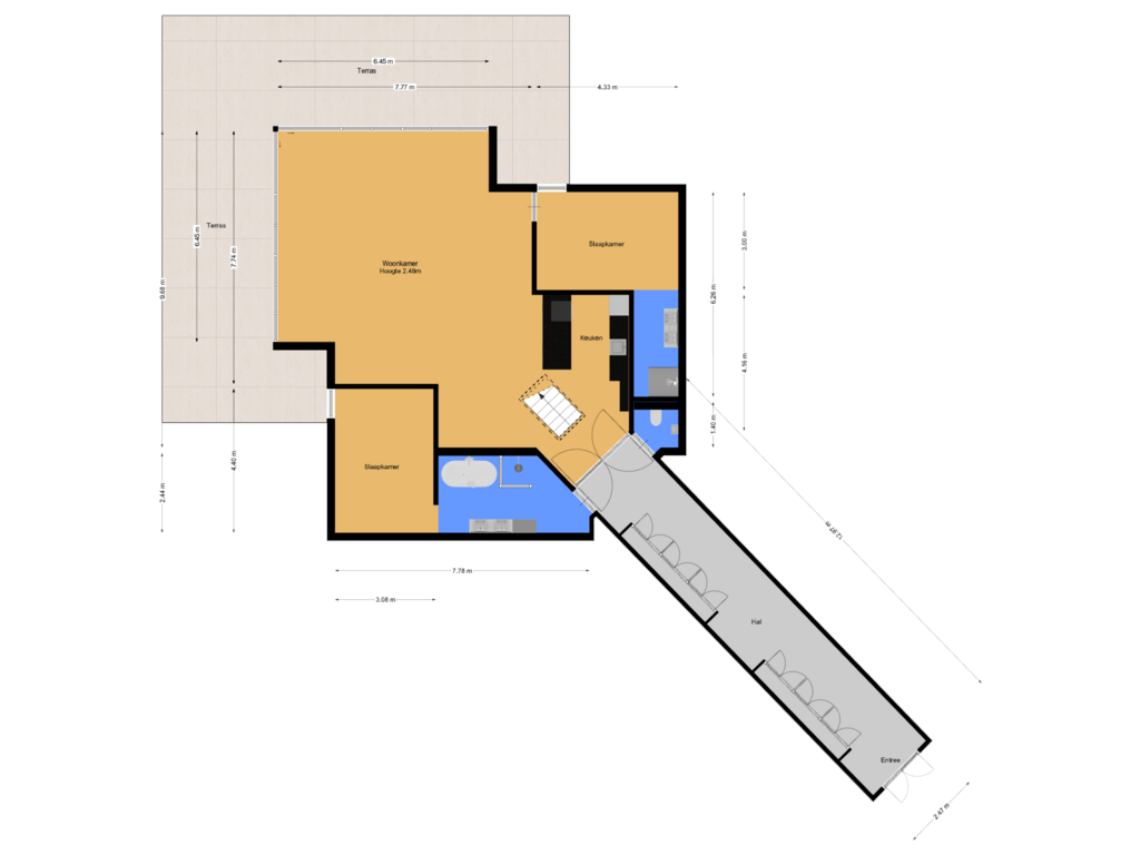 Bekijk plattegrond van Begane grond van Utrechtseweg 35-12