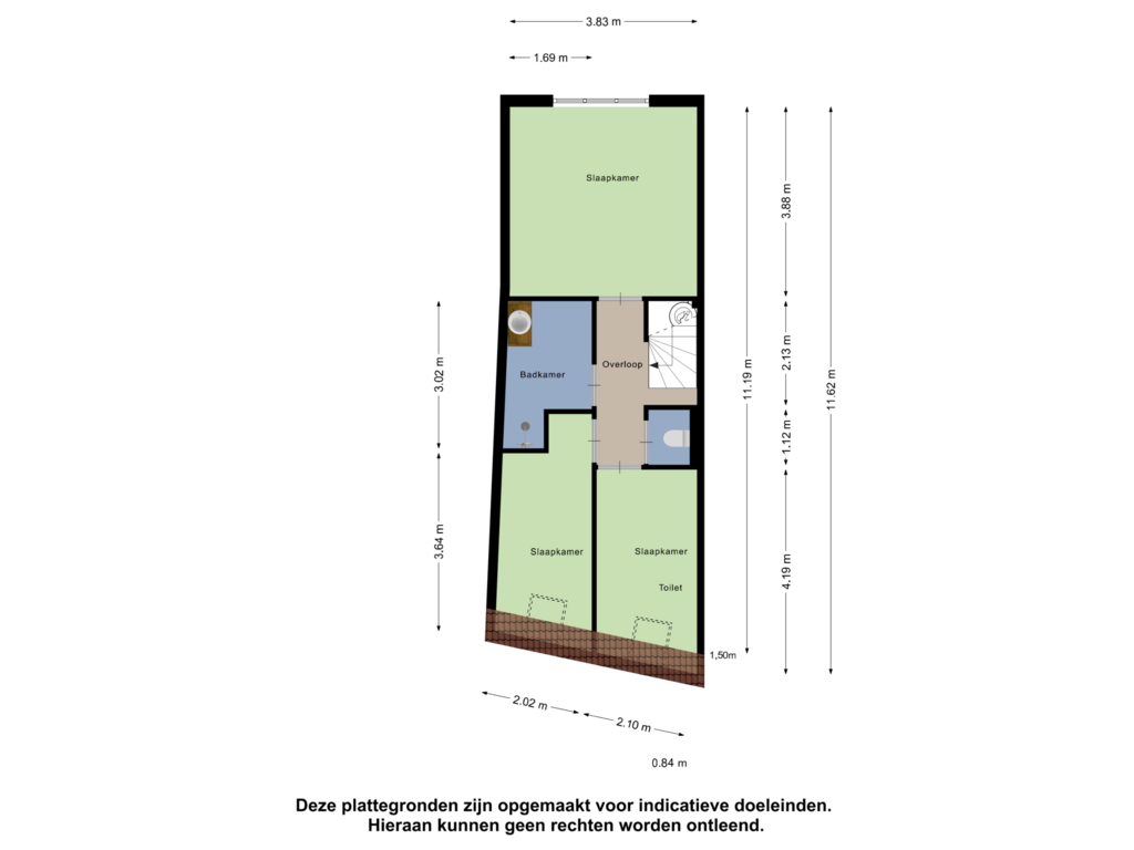 Bekijk plattegrond van Tweede Verdieping van Wouwsestraat 17