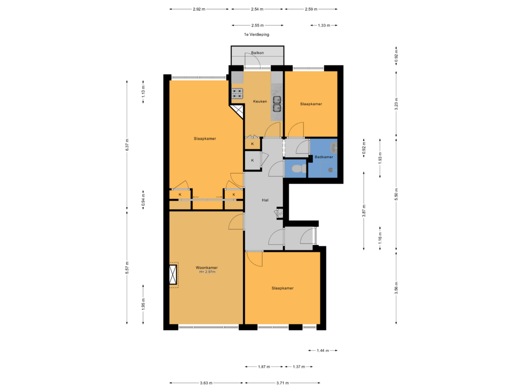 Bekijk plattegrond van 1e Verdieping van Irisstraat 123