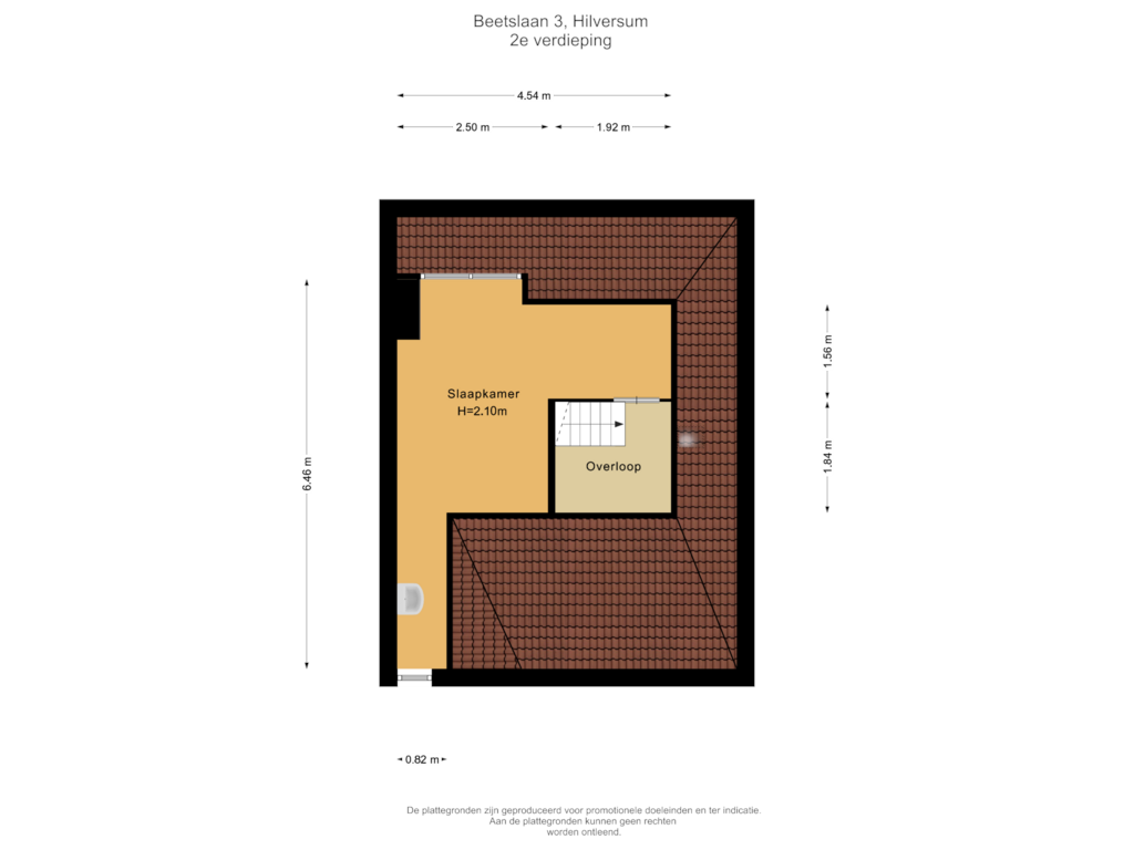 View floorplan of 2e verdieping of Beetslaan 3