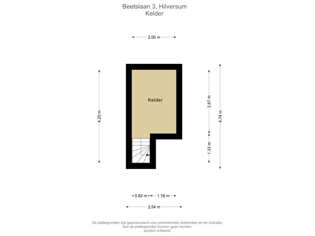 View floorplan of Kelder of Beetslaan 3