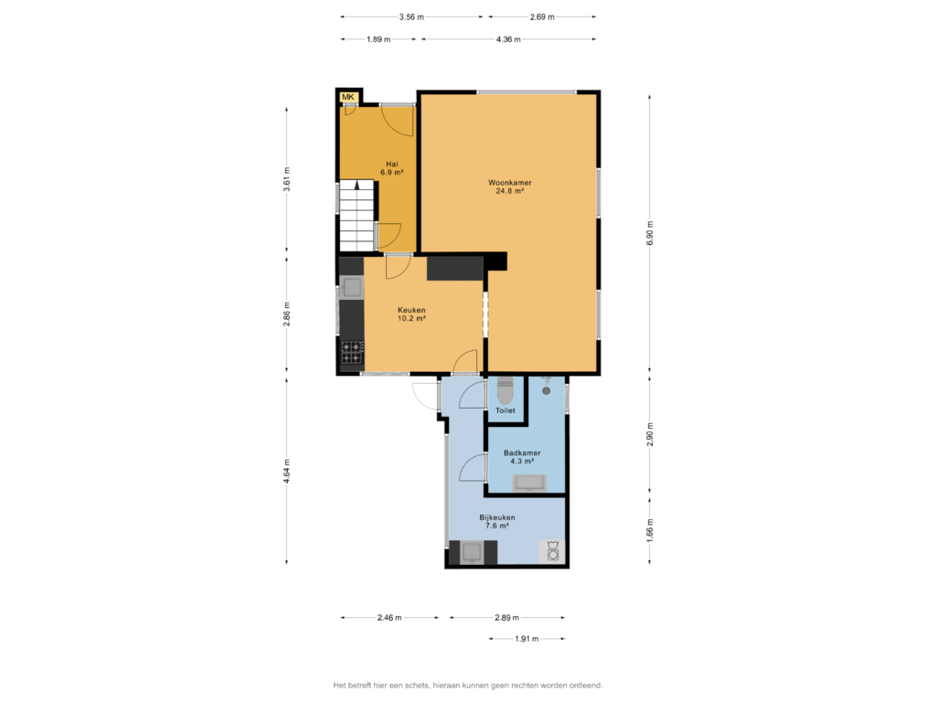 Bekijk plattegrond van Begane grond van Kromme Elleboog 7