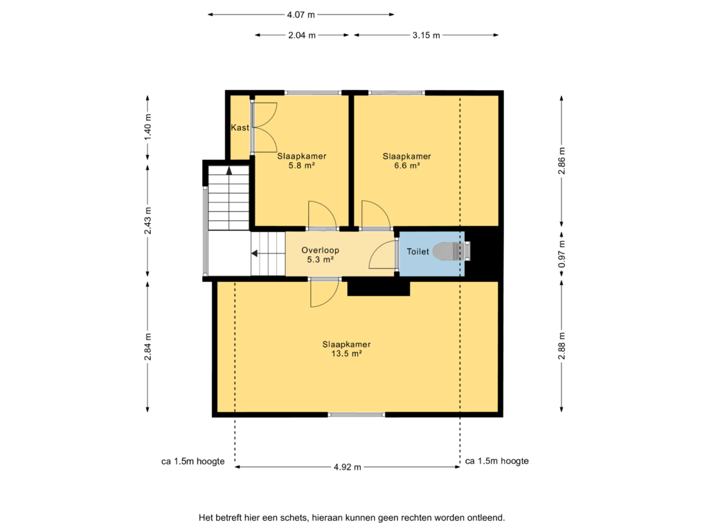 Bekijk plattegrond van 1e verdieping van Kromme Elleboog 7