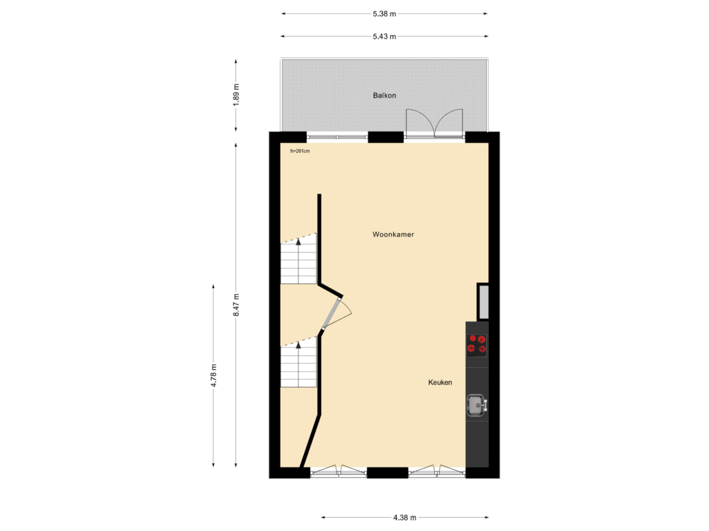 Bekijk plattegrond van 1e Verdieping van Schuddebeursstraat 120