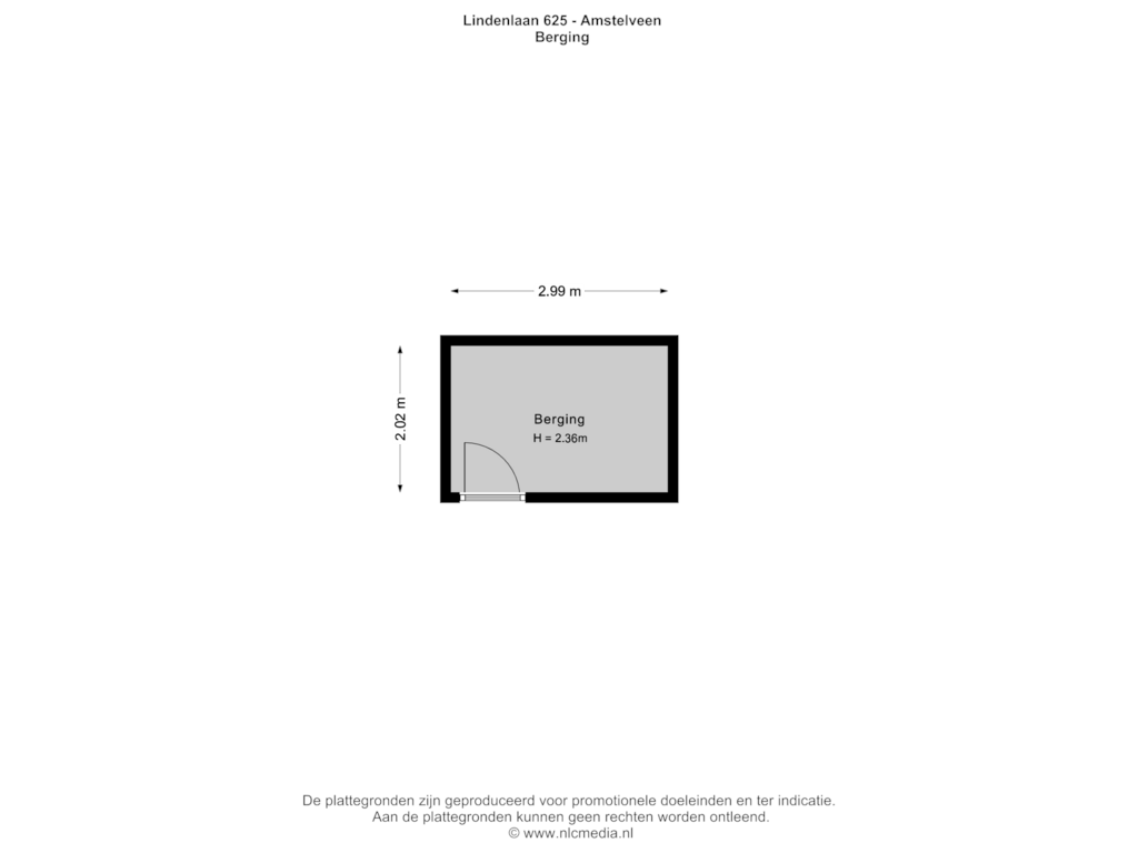 Bekijk plattegrond van Berging van Lindenlaan 625