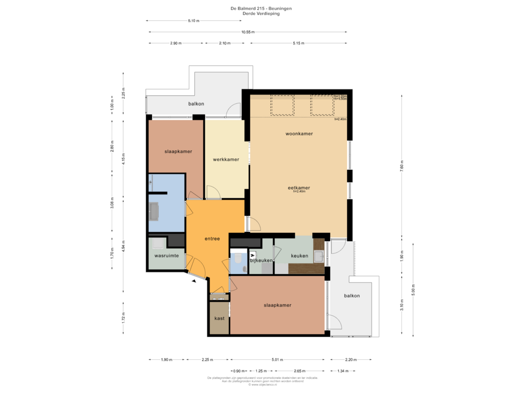 View floorplan of DERDE VERDIEPING of de Balmerd 215