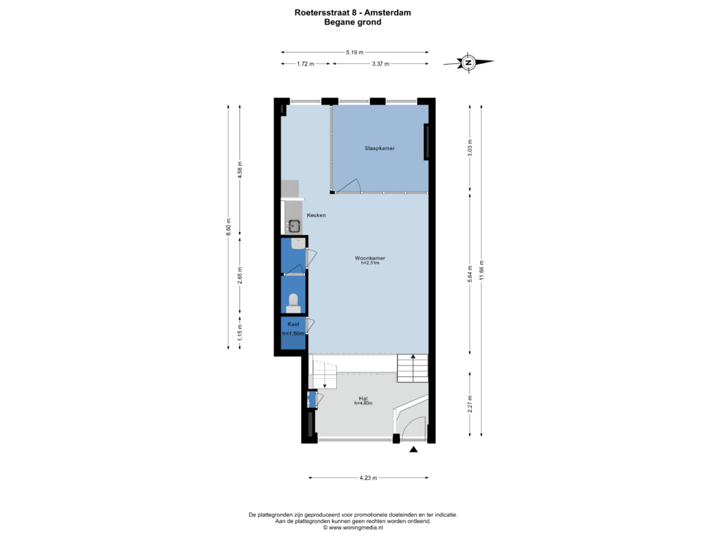 Bekijk plattegrond van Begane grond van Roetersstraat 8-H