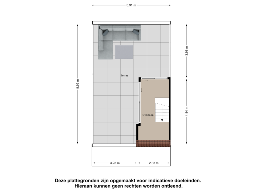 View floorplan of Derde Verdieping of Ampèrestraat 18