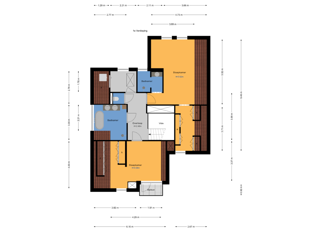 Bekijk plattegrond van 1e Verdieping van Van der Goespad 10