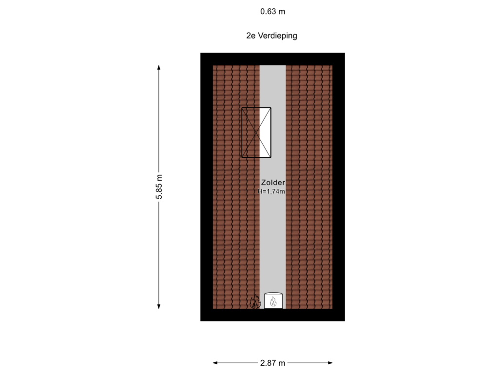 Bekijk plattegrond van 2e Verdieping van Van der Goespad 10