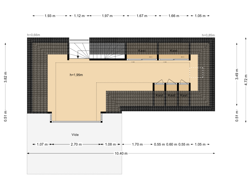 Bekijk plattegrond van Verdieping Poolhouse van Oude Prinsenweg 34