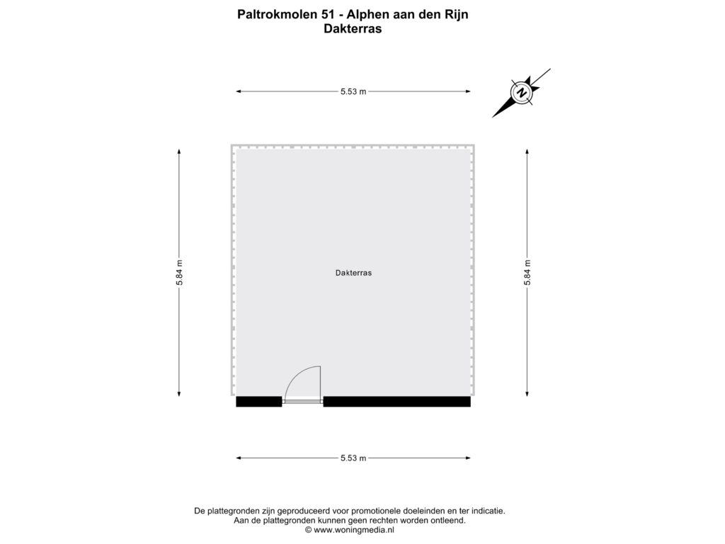 Bekijk plattegrond van Dakterras van Paltrokmolen 51