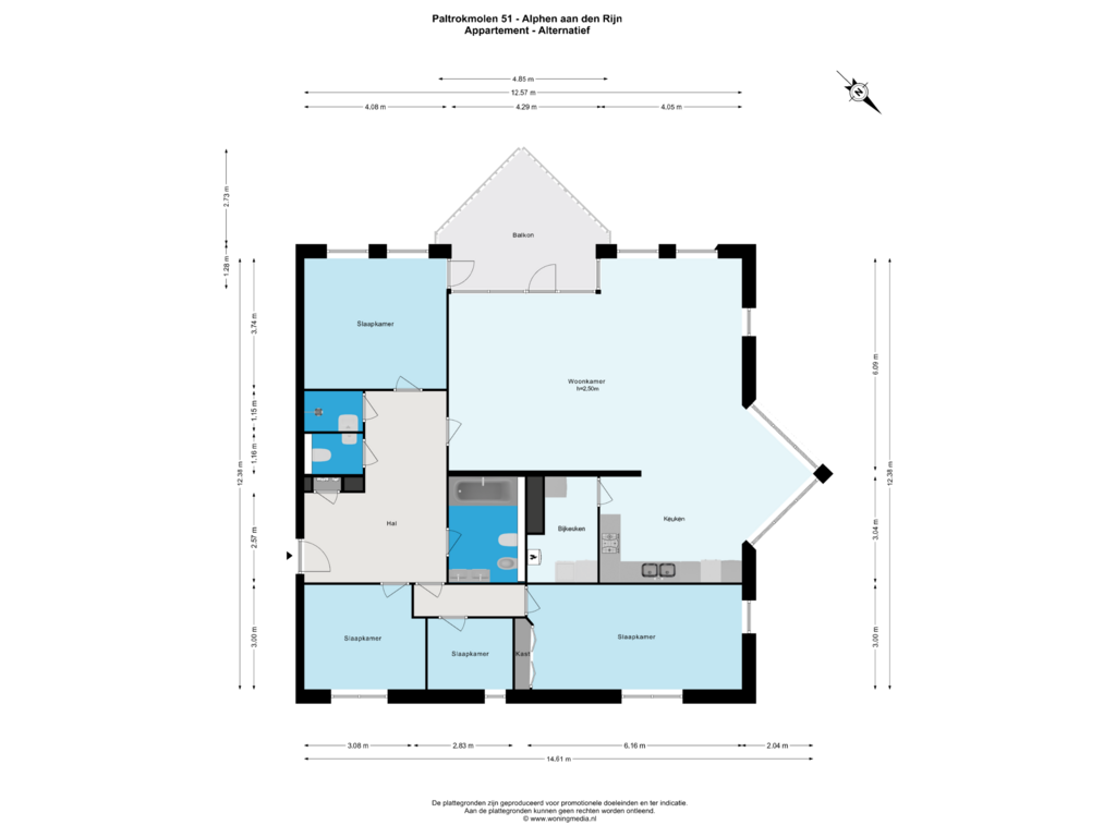 Bekijk plattegrond van Appartement - Alternatief van Paltrokmolen 51