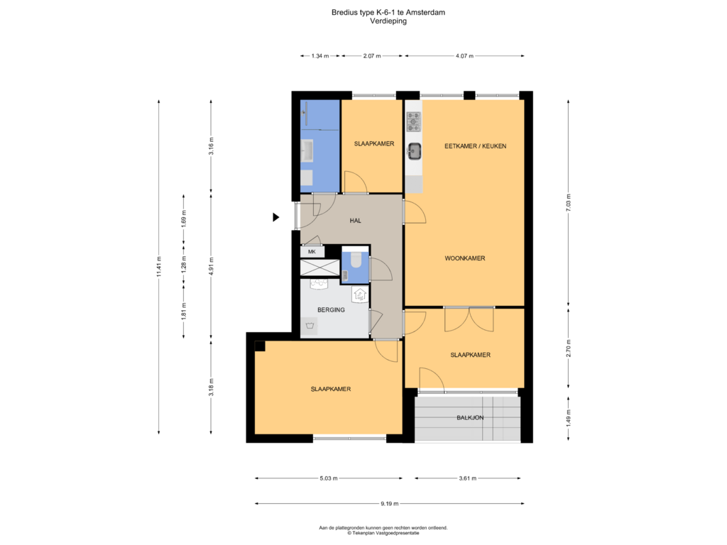 Bekijk plattegrond van Verdieping van Bredius (Bouwnr. 66)